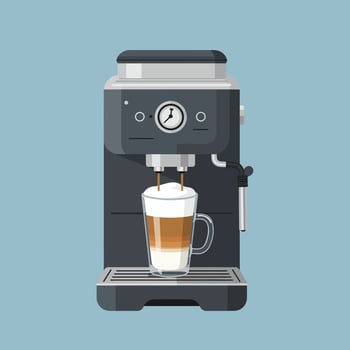 Home Barista - Espresso Machine and Latte vector