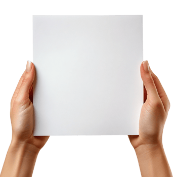 hands holding a blank sheet of paper isolated on transparent background png