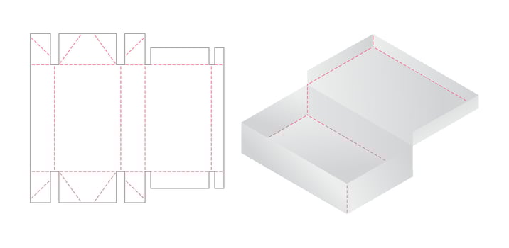 Box packaging die cut template design. 3d mock-up vector