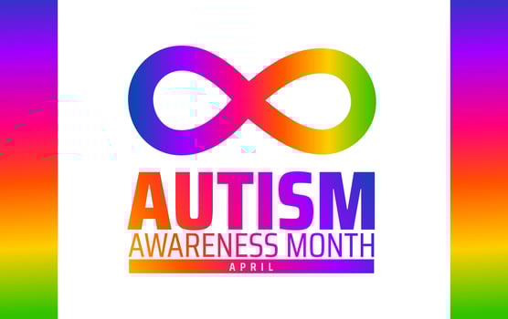 Autism Awareness Month background banner or poster design template with autism icon vector