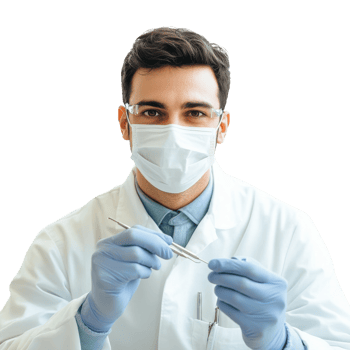 Dental Hygiene Techniques Demonstration on transparent background. png