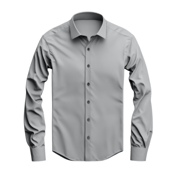 Gray Dress Shirt Mockup for Mens Fashion on transparent background. png