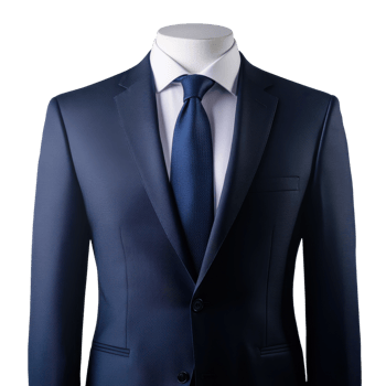 Navy Blue Suit Mockup for Men on transparent background. png