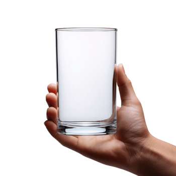 Holding empty glass in hand isolated on transparent background png