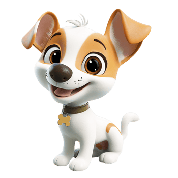 Cute cartoon puppy a cheerful expression png
