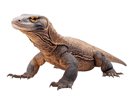 Komodo Dragon Side View isolated on transparent background png