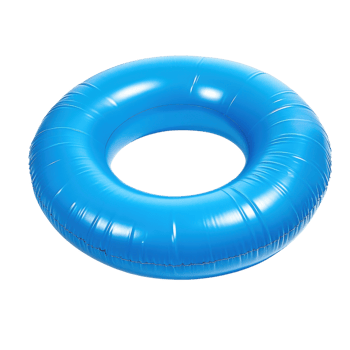 Summer Fun Blue Swimming Ring Float on transparent background. png