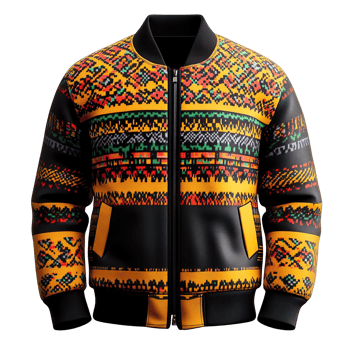 Kente College Jacket, Varsity Coat isolated on transparent background png