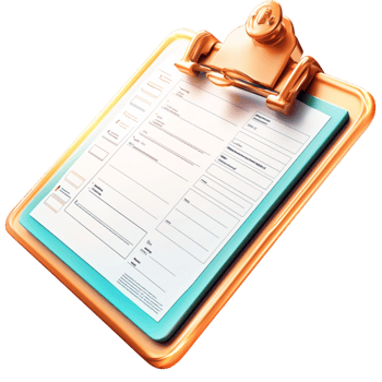 Neatly arranged clipboard a detailed form attached png
