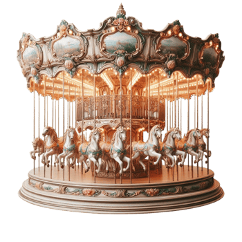 Vintage Carousel with Ornate Design png