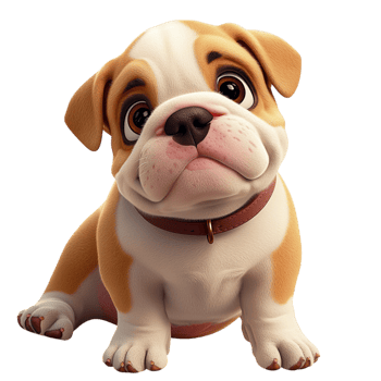 Adorable bulldog puppy sitting a curious expression png