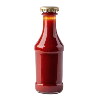 Culinary Red Ketchup Bottle on transparent background. png