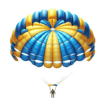 Blue and Yellow Parachute png