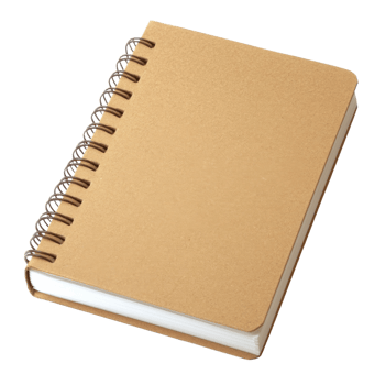 Recycled Cardboard Notebook Eco Friendly on transparent background. png