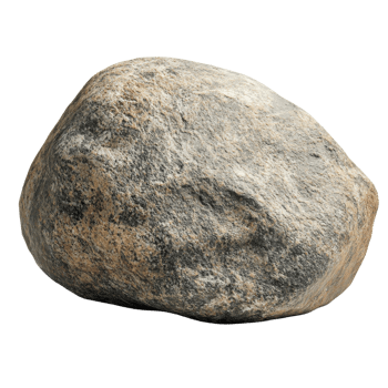 Boulder Stone Texture for Design on transparent background. png