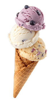 Stacked Blueberry Muffin Ice Cream Scoops png