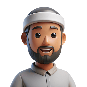 3D Render of a Smiling Muslim Man Wearing a Traditional Hat and Shirt png