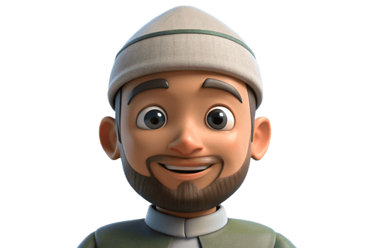 Smiling 3D Cartoon Man with Beard Wearing a Knitted Cap png