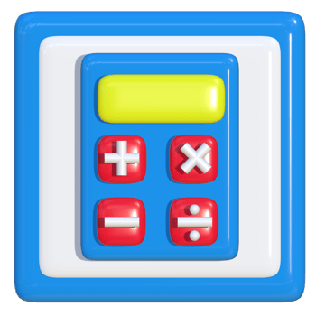 Simple 3d icon of calculator. Suitable for presentation media, template design, brochures, promotional media and advertisements. png