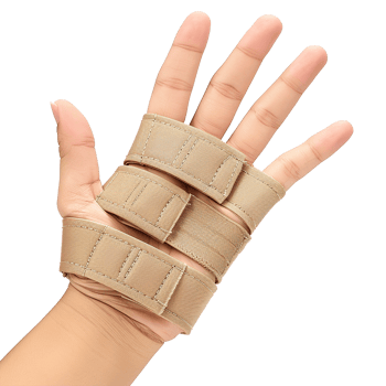 Beige Fingerless Wrist Support with Adjustable Straps for Hand and Wrist Pain Relief png