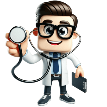 Cartoon Male Doctor with Glasses png