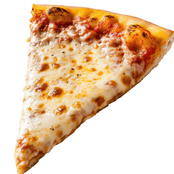 Delicious Cheese Pizza Slice Meal on transparent background. png
