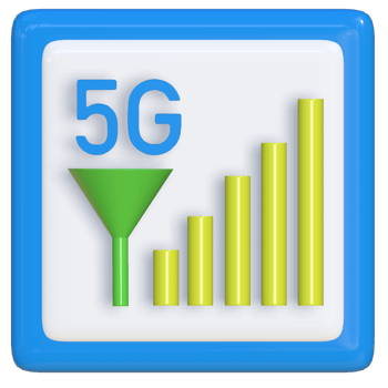 Simple 3d icon of 5G network. Suitable for presentation media, design templates, brochures, promotional media and advertisements. png