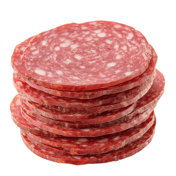 Delicious Salami Slices Culinary Creation on transparent background. png