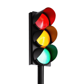 Traffic Light Signals Urban Intersection on transparent background. png