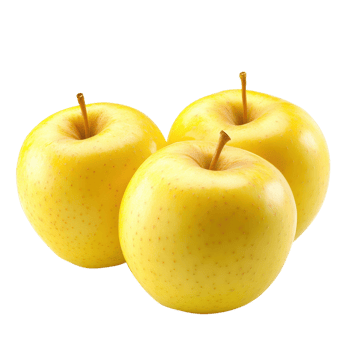 Fresh Yellow Apples Harvest on transparent background. png
