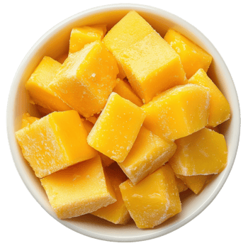 Mango Cubes Bowl Tropical Flavor Image on transparent background. png