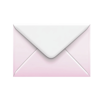 White Paper Envelope for Letters and Notes on transparent background. png