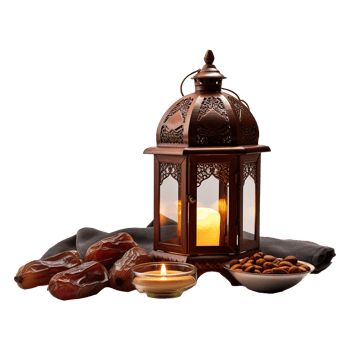 Aromatic Ramadan Scene with Lantern Dates and Almonds png