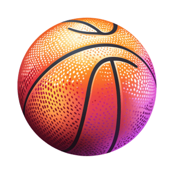 Gradient Basketball Design Mockup on transparent background. png