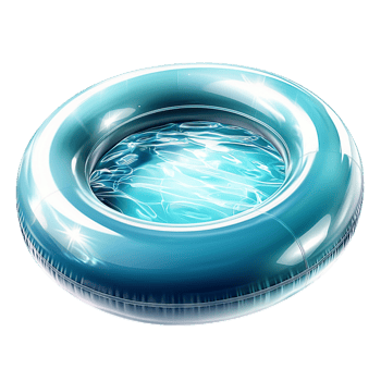 Inflatable Blue Swimming Ring a Fun Water Patternes png