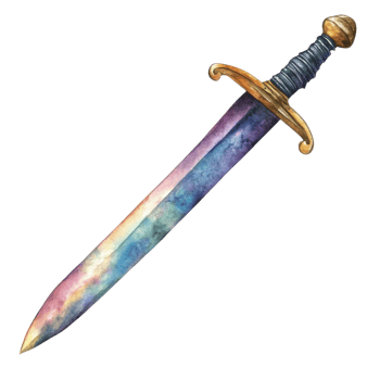Cute Watercolor Pirate Dagger Clipart on transparent background. png