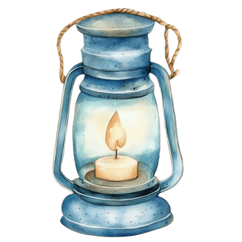 Cute Watercolor Pirate Lantern Nursery Decor on transparent background. png