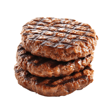 Summer BBQ Grilled Burger Patties on transparent background. png