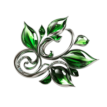 3D Emerald Gemstone Wreath On Transparent Background png