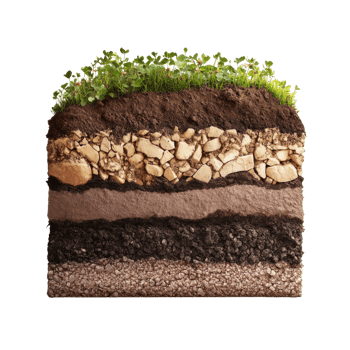 Understanding Soil Layers Structure on transparent background. png