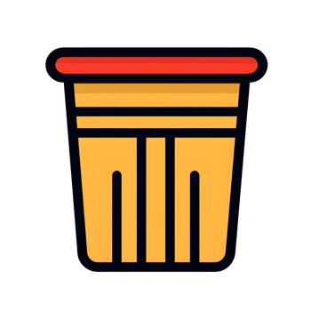Trash Basket Lineal Color Icon On Transparent Background png