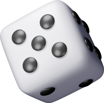 3D dice white playing cube five dots png