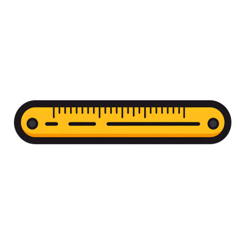 Yellow Ruler Lineal Color Icon On Transparent Background png