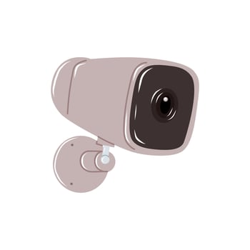 Surveillance camera for home security, flat illustration isolated on white background. vector