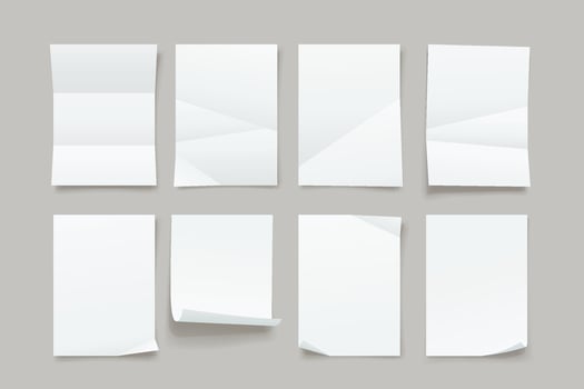 paper lists with various folds in set vector