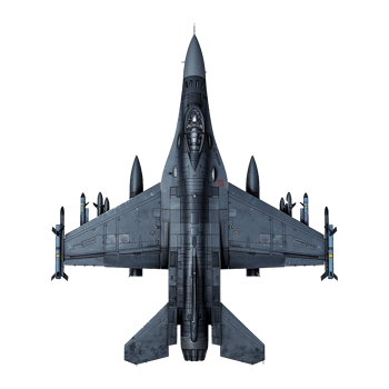 Top View of a Modern Military Fighter Jet Armed with Missiles and Rockets png