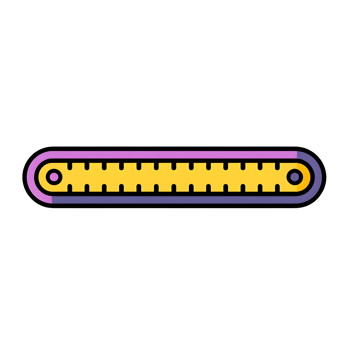 Yellow and Purple Ruler Lineal Color Icon On Transparent Background png