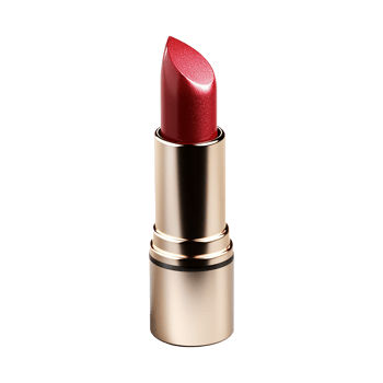 Elegant Gold Lipstick Tube with Deep Red Shimmering Finish png