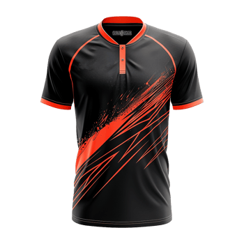 Sublime Black and Orange Custom Designed Sports Jersey for Cricket or Other Games png