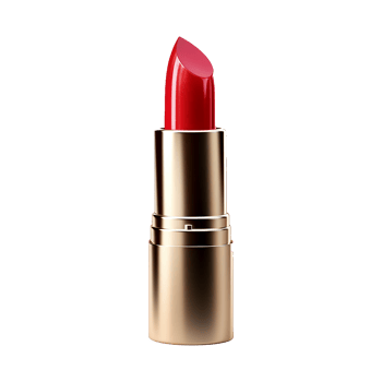Classic Red Lipstick in a Gold Tube Elegant Makeup Product Beauty Cosmetic png